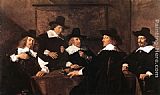 Elizabeth Paintings - Regents of the St Elizabeth Hospital of Haarlem by Frans Hals